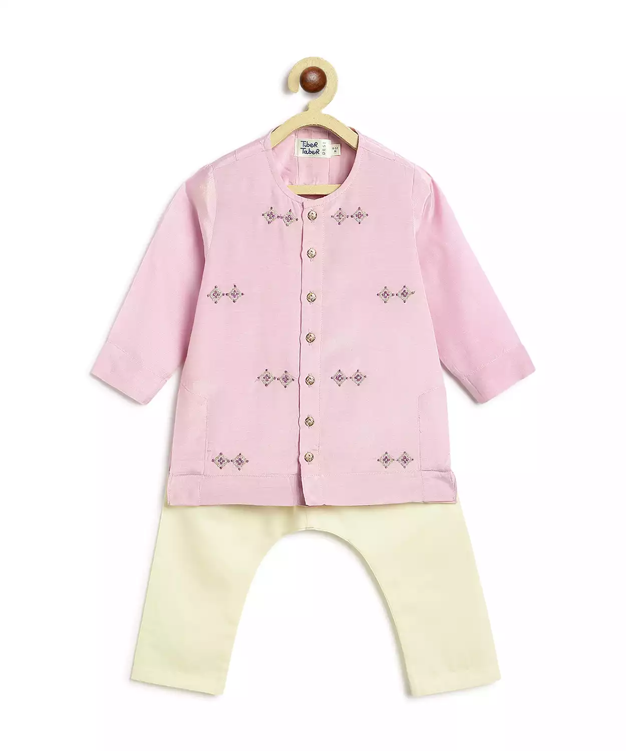Baby Boy Kurta Pyjama Set-Purple