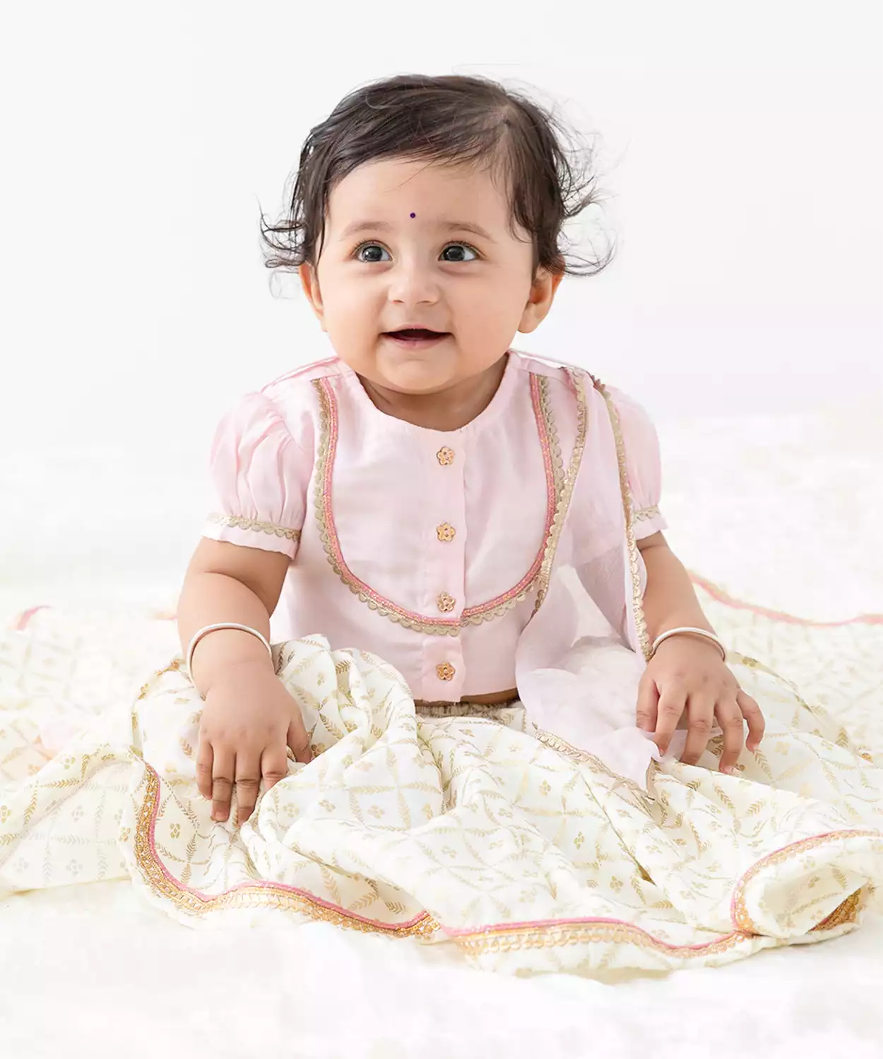 Baby Girl Lehenga Set-Pink
