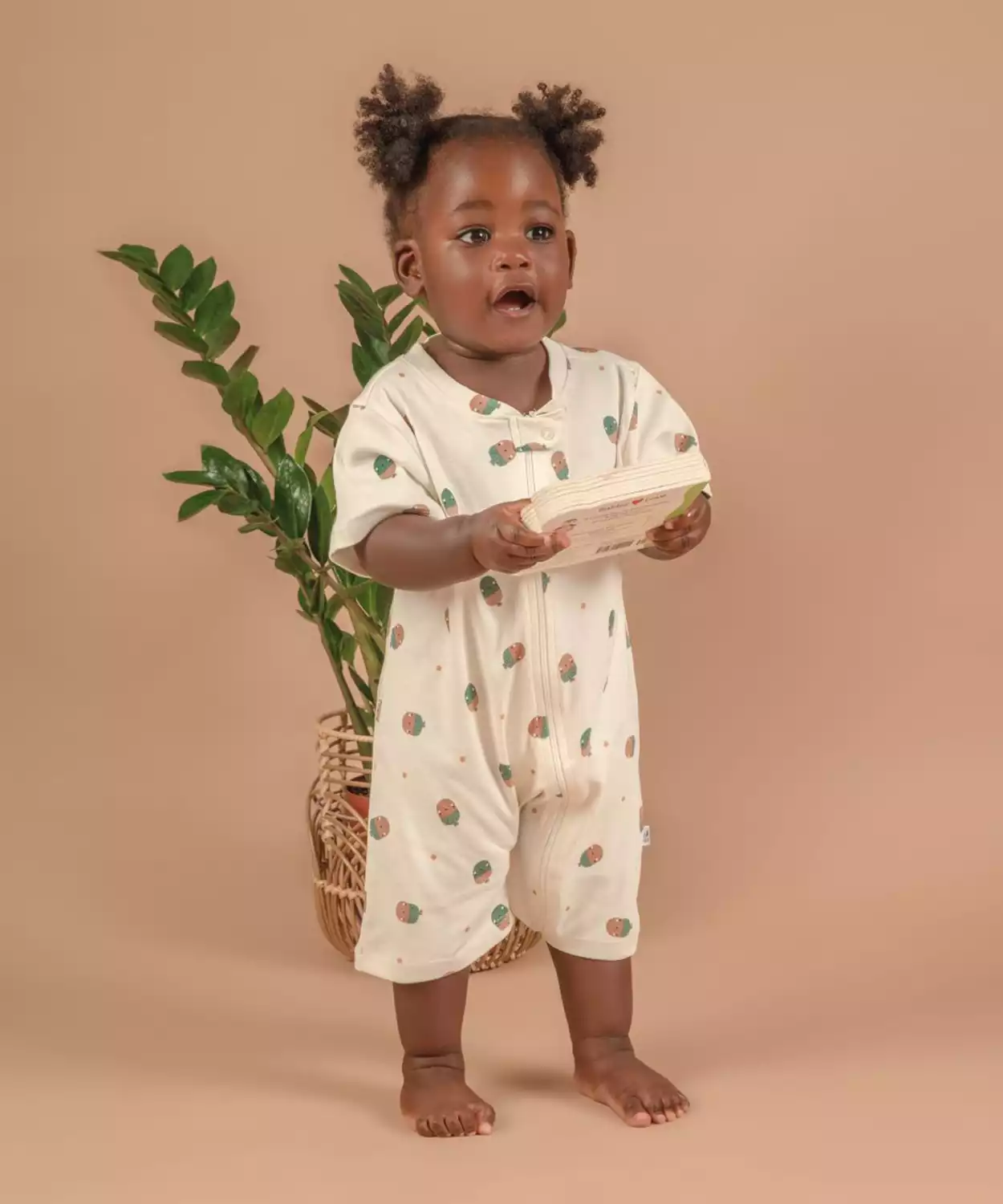 Tickle Lil Peacan Organic Short Zip Playsuit