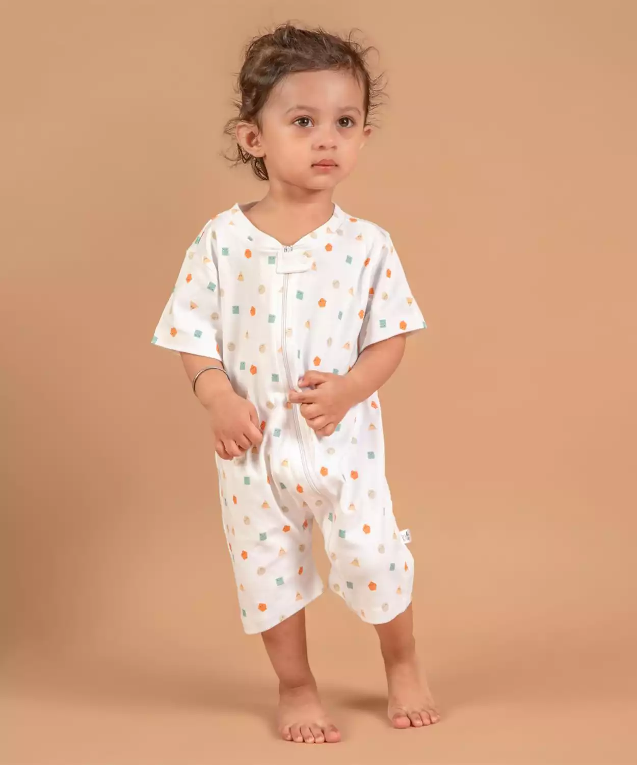Tickle SnuggleSnapes Organic Short Zip Playsuit