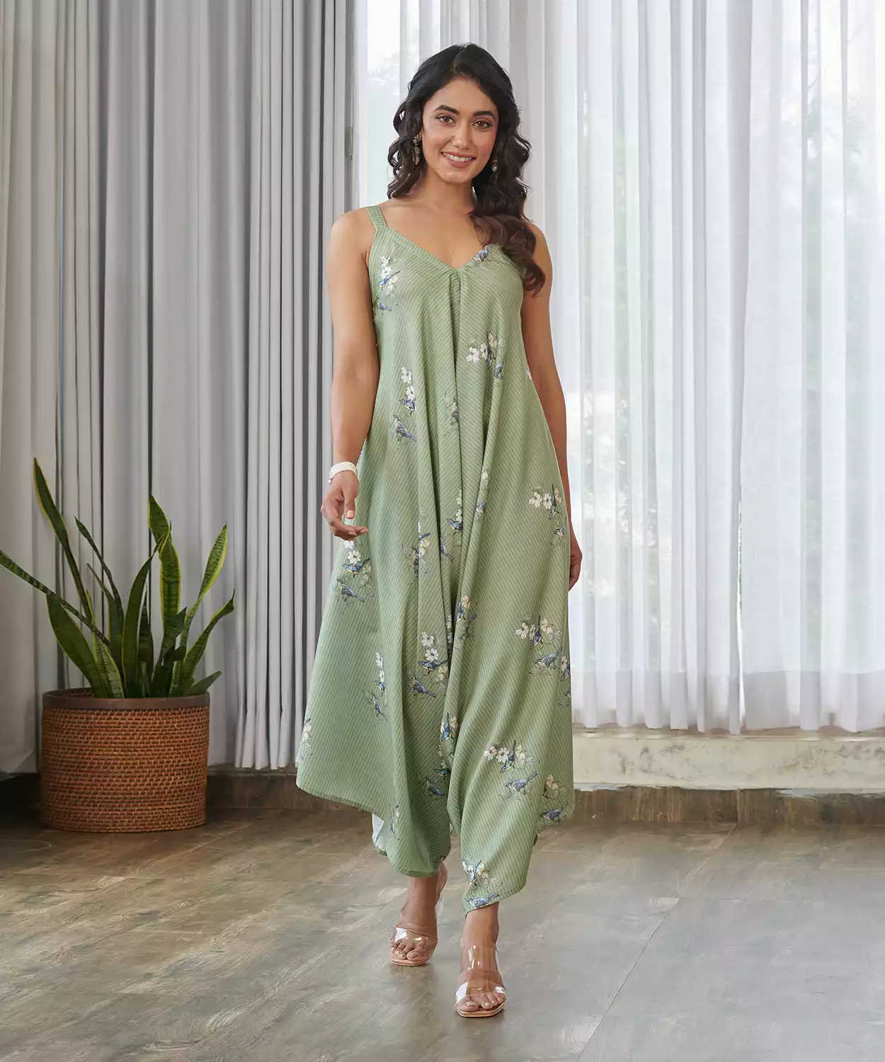 Tulsi Green Palazzo Jumpsuit