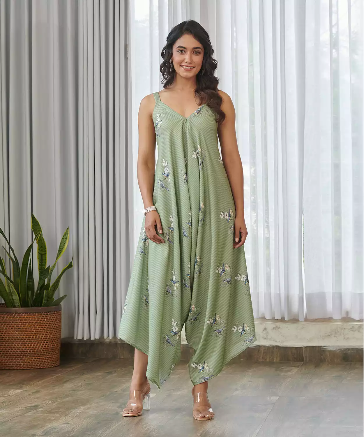 Tulsi Green Palazzo Jumpsuit