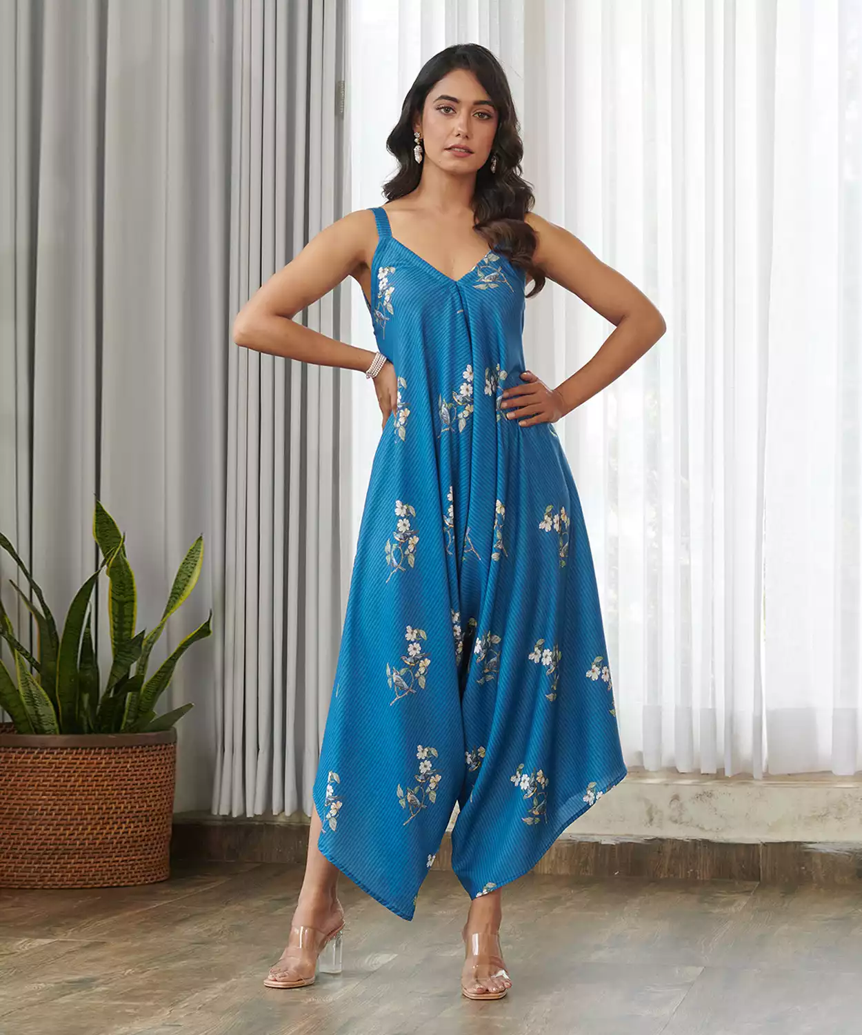 Indra Blue Palazzo Jumpsuit