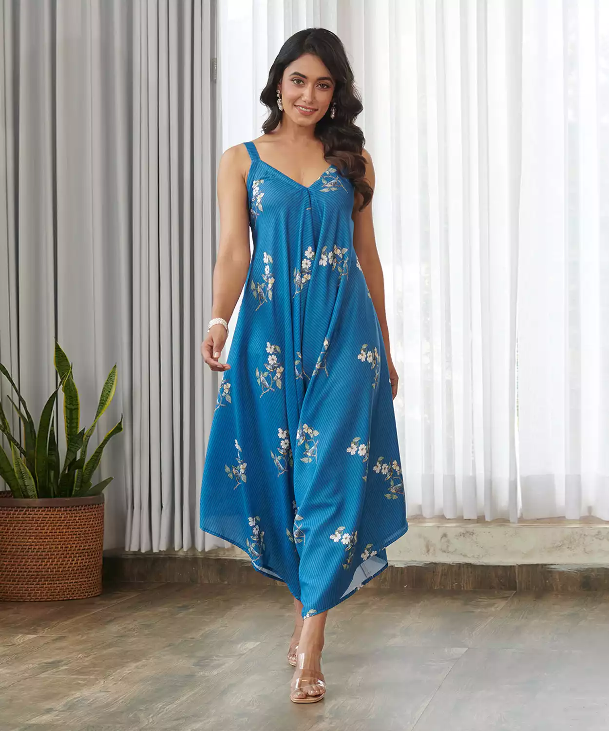 Indra Blue Palazzo Jumpsuit