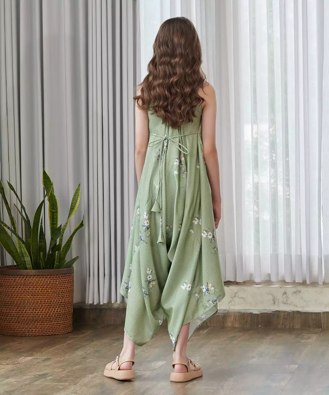 Tulsi Green Palazzo Jumpsuit Kids