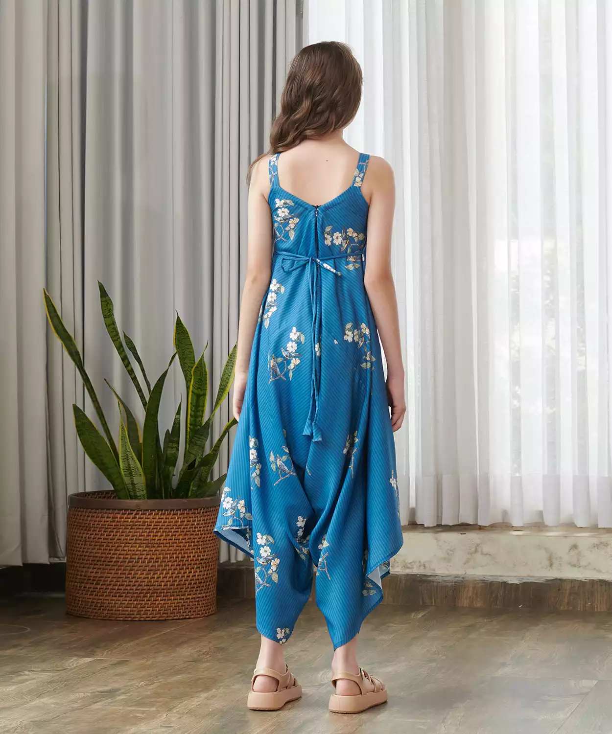 Indra Blue Palazzo Jumpsuit Kids