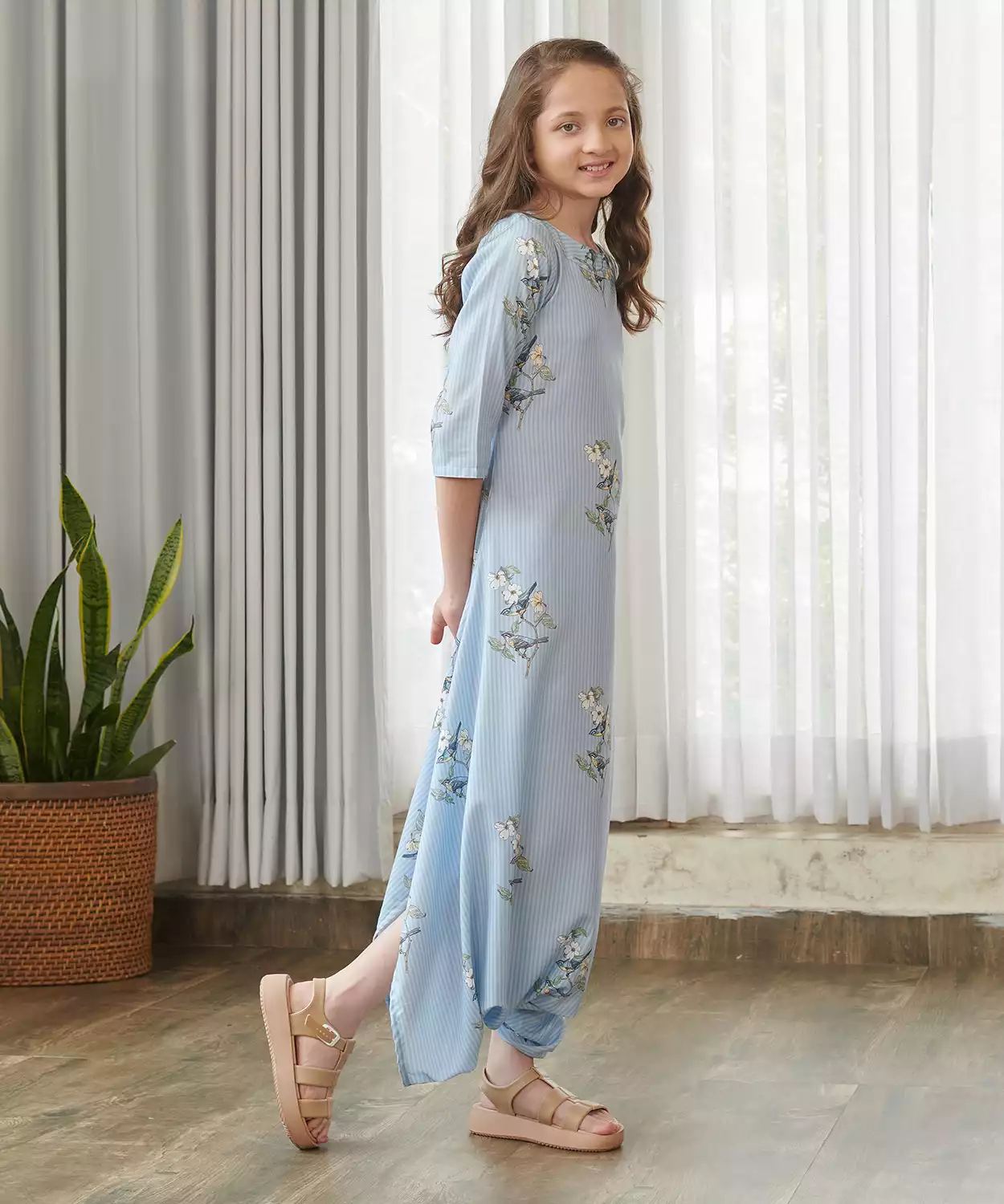 Jal Blue Dhoti Jumpsuit Kids