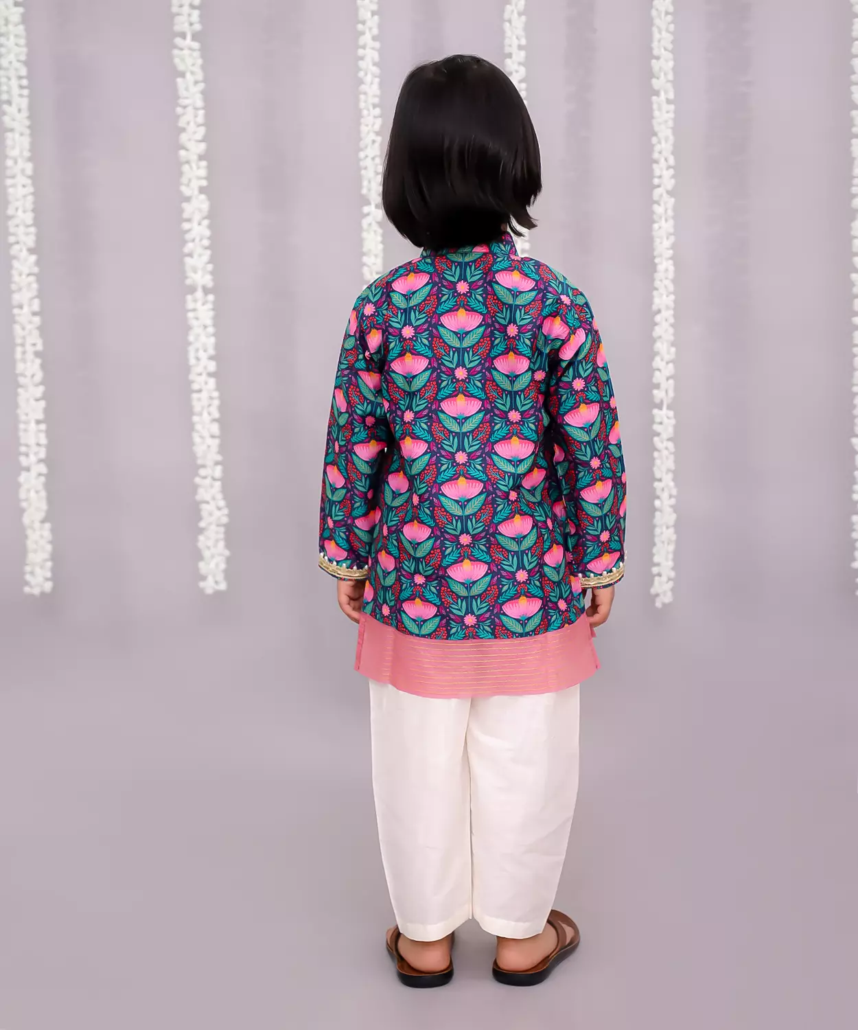 Midnight Blue Floral Print Kurta Set