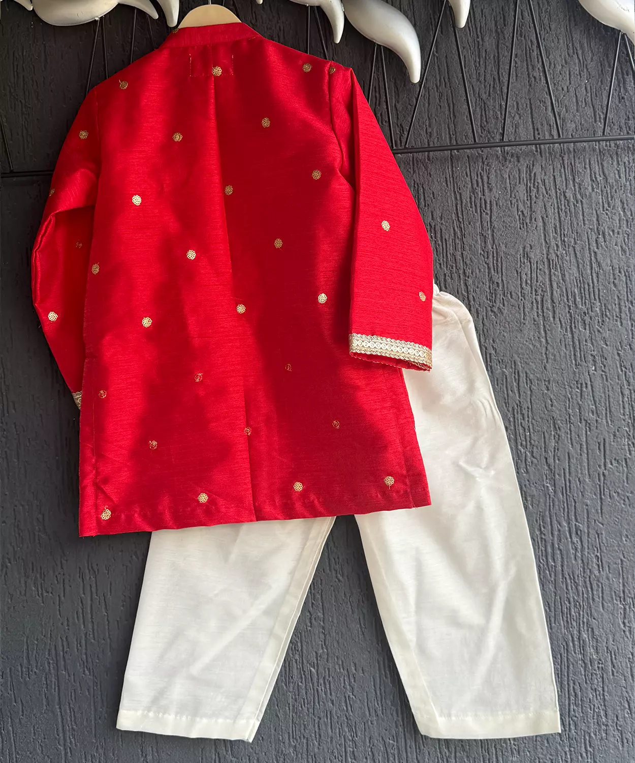 Red Patola Print Kurta Set