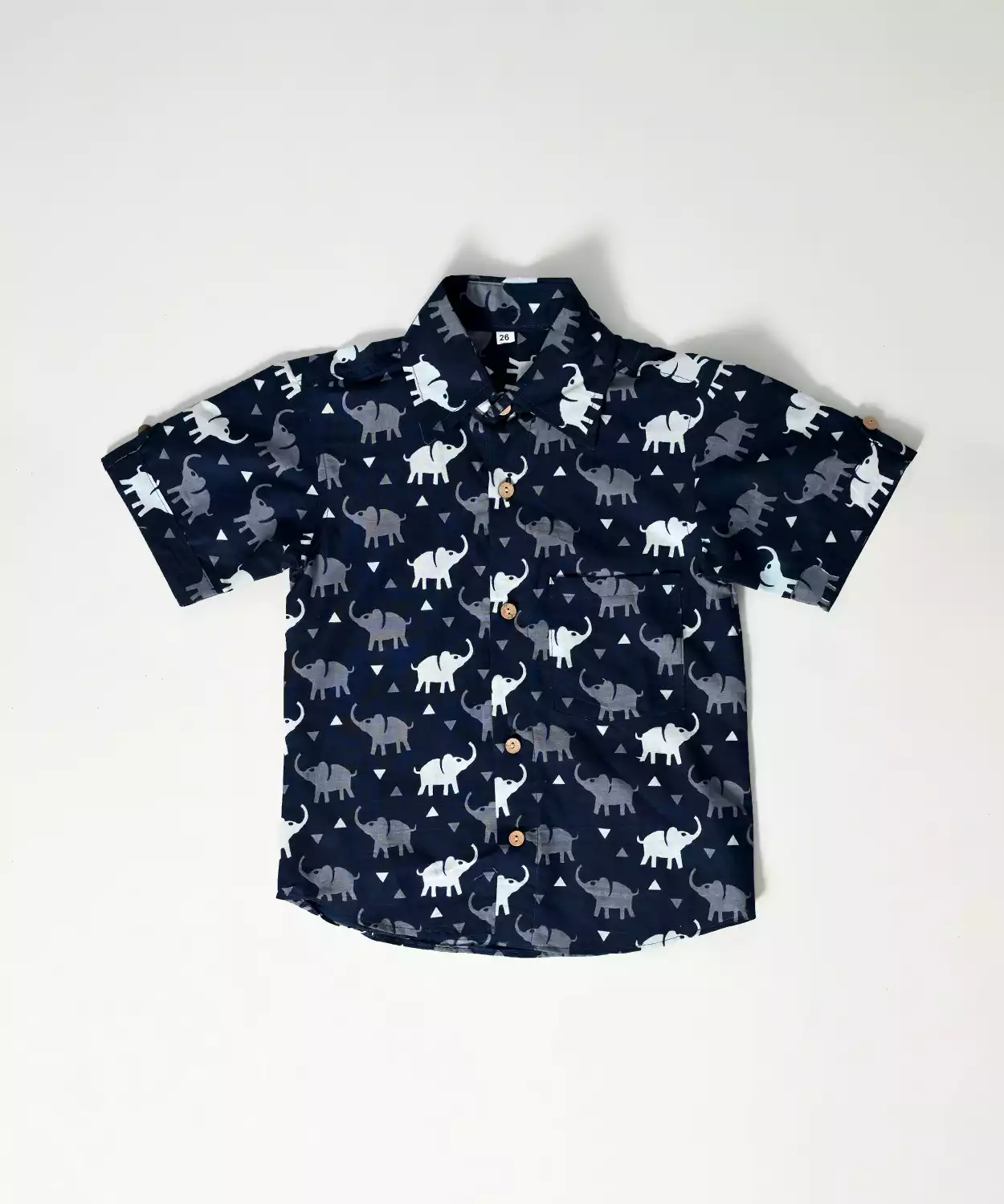Pure Cotton Block Animal Printed Shirt - Blue