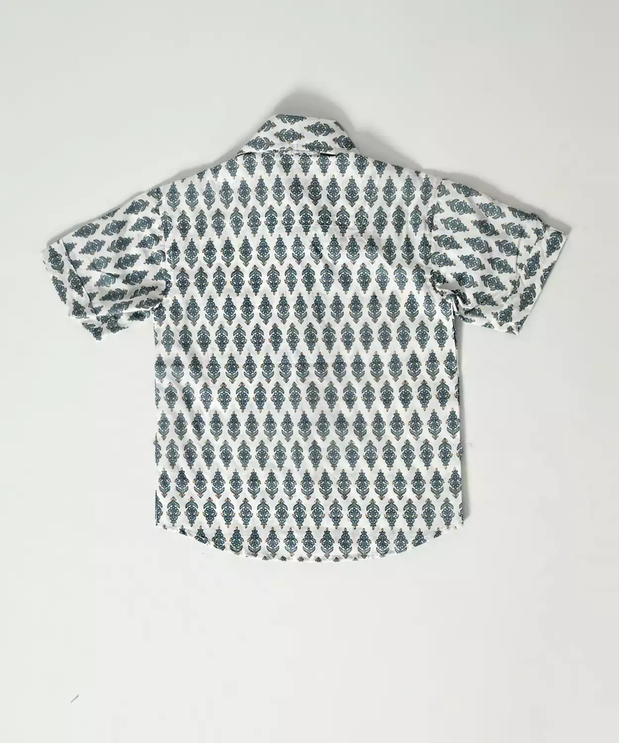 Pure Cotton Block Printed Shirt - White