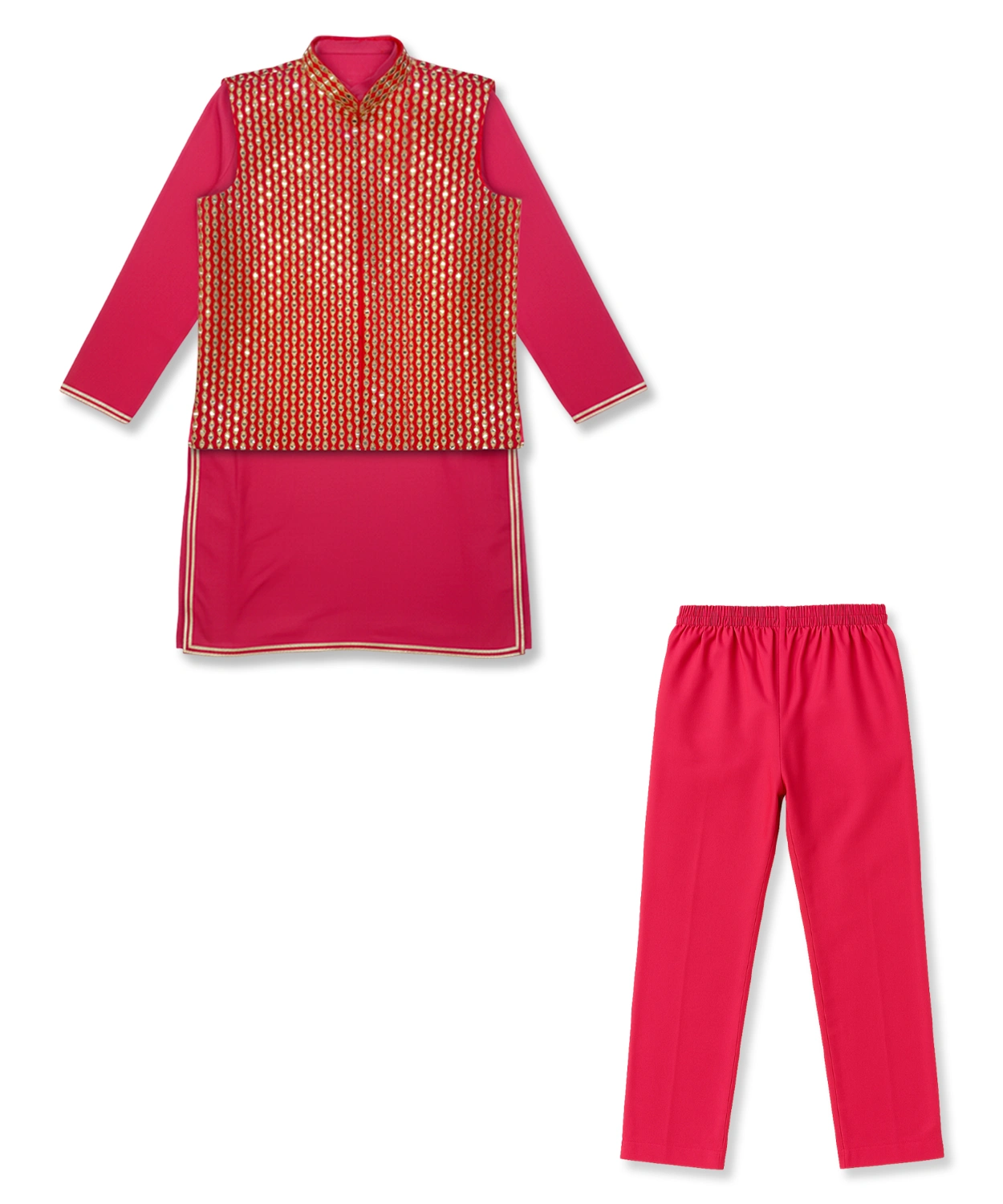 Mirror Work Embroidery Bandi Set For Boy