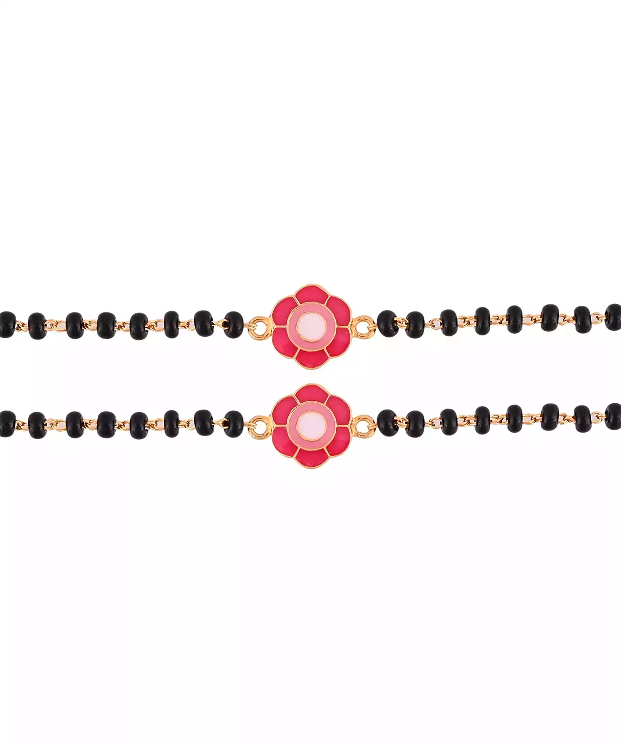 Pink Flower Nazariya Pair