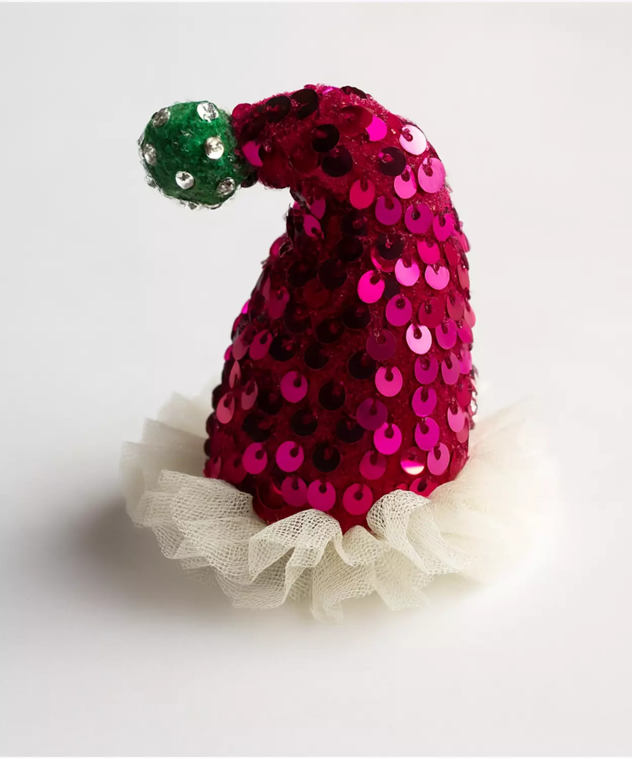 Santa's Christmas Hat Hair Clip- Red & White