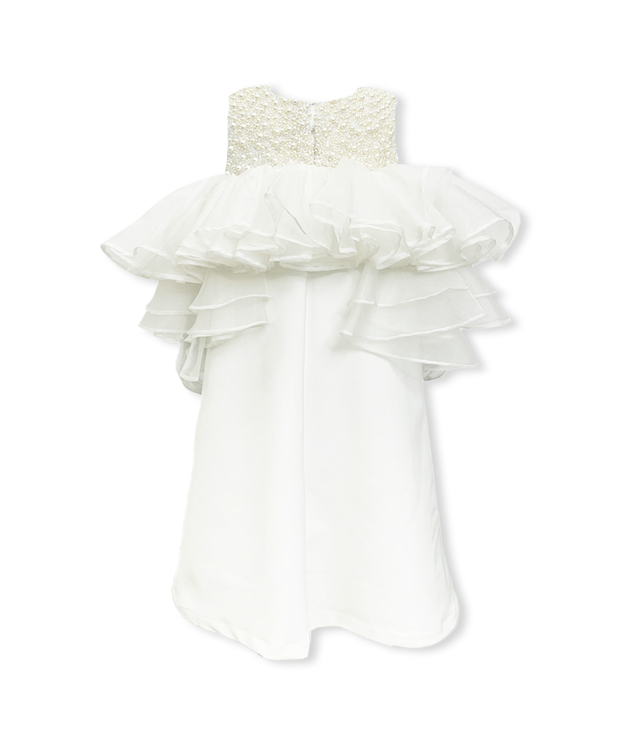 Embellished White Organza Dress