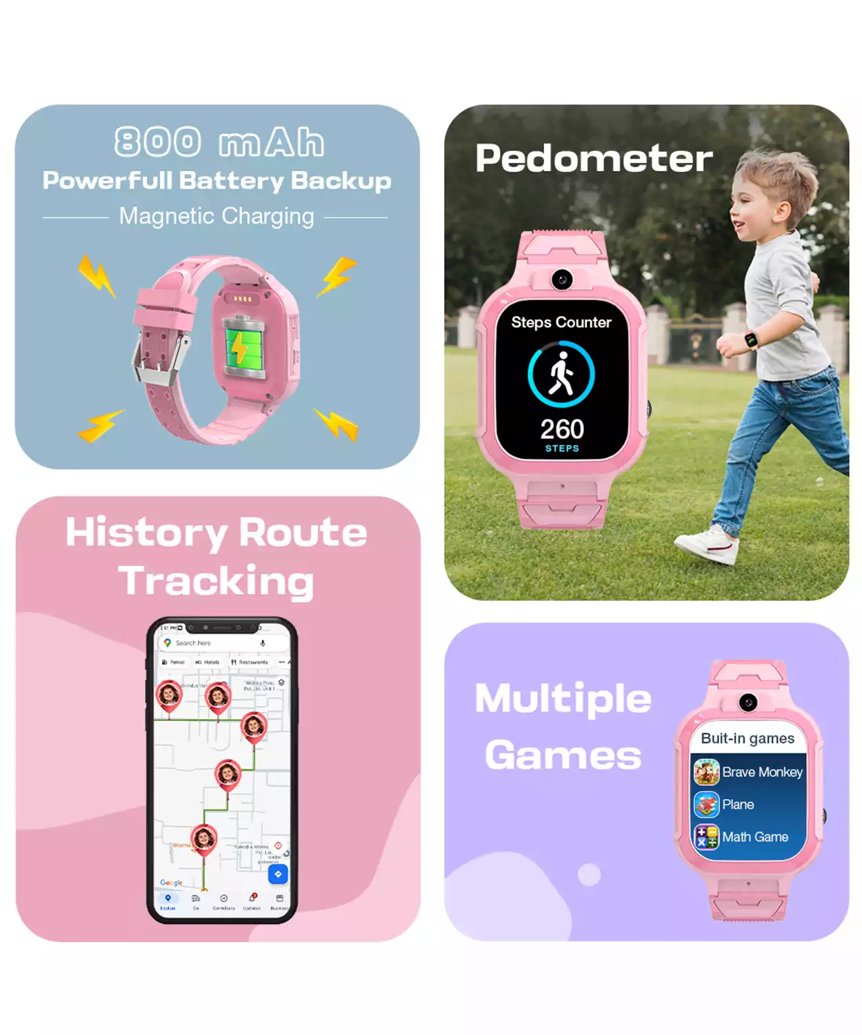 Carepal Pro-4G Lte,Video Call, Location Tracking Smart Watch