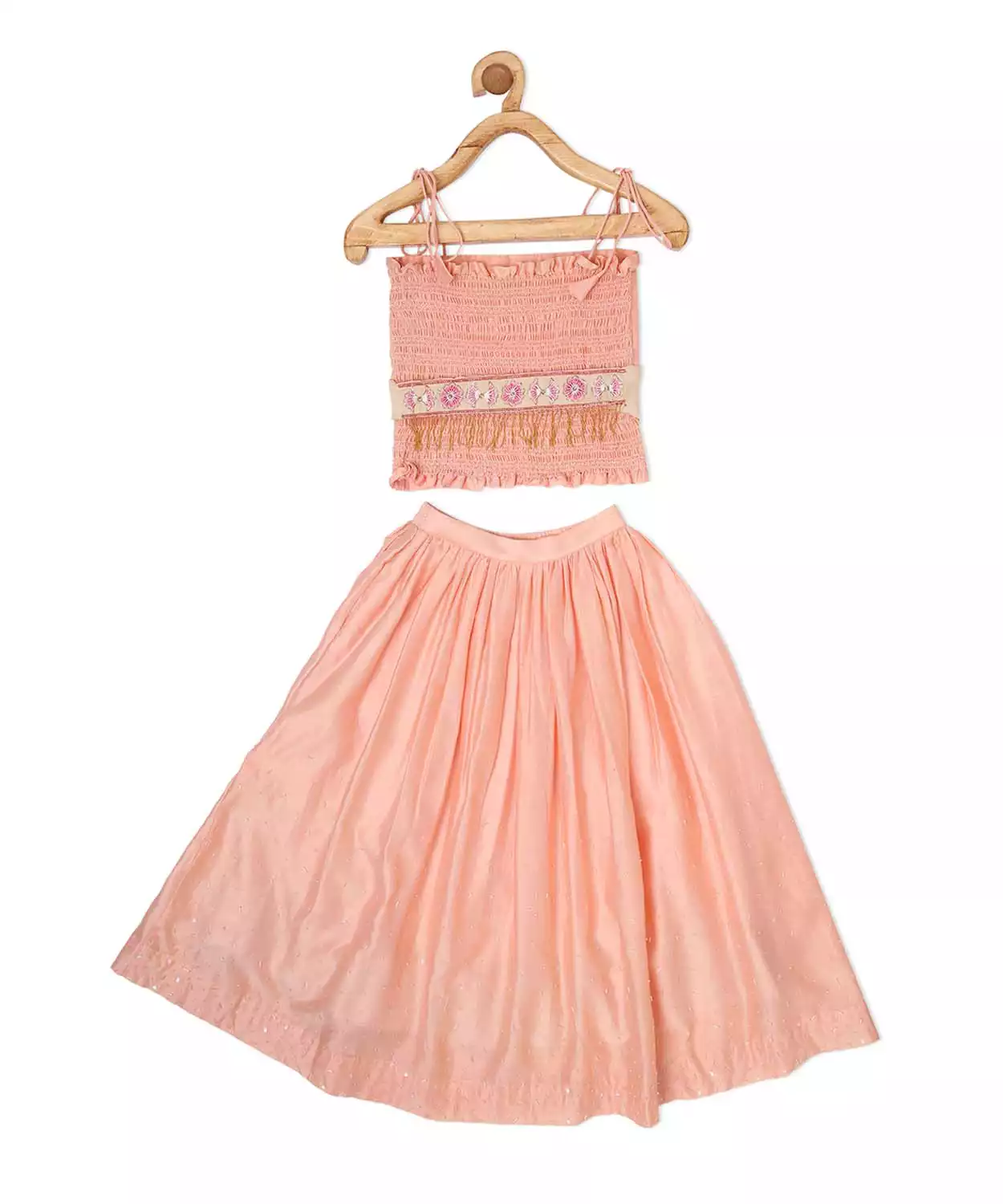 Peach Gathering Round Ghagra Set