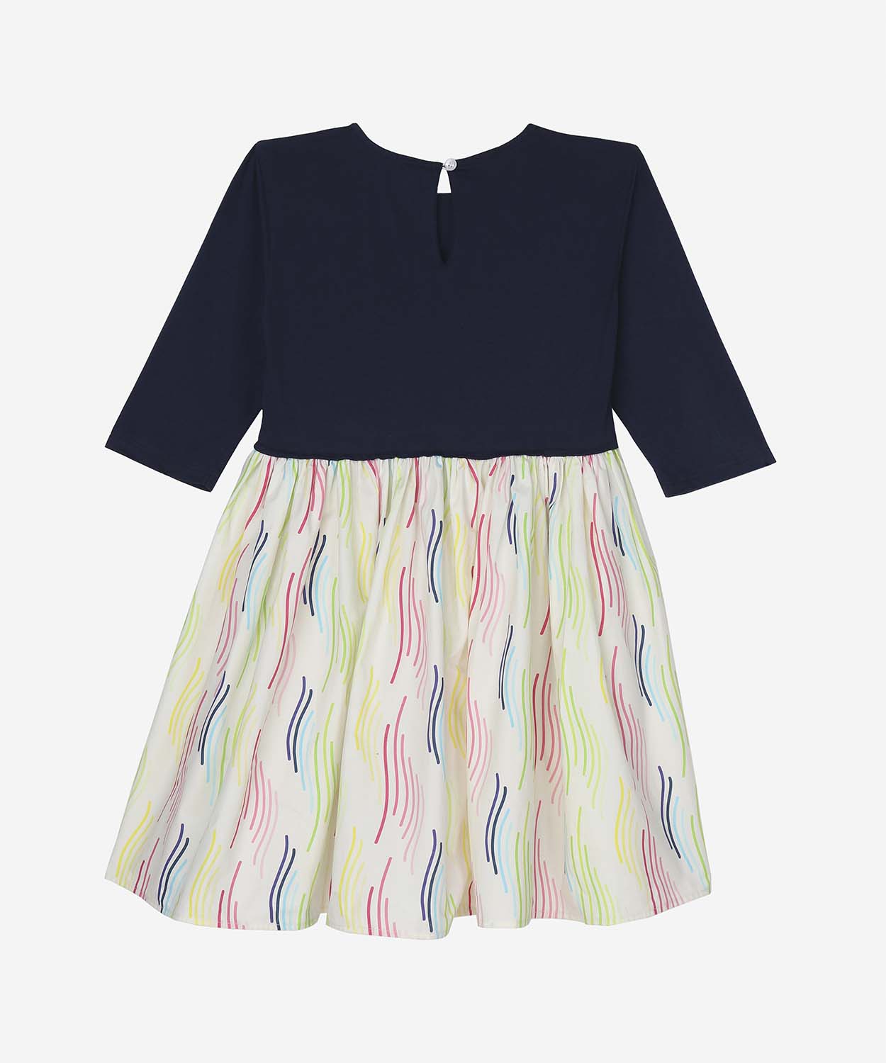 Dora Dress Black Multi-Coloured Waves
