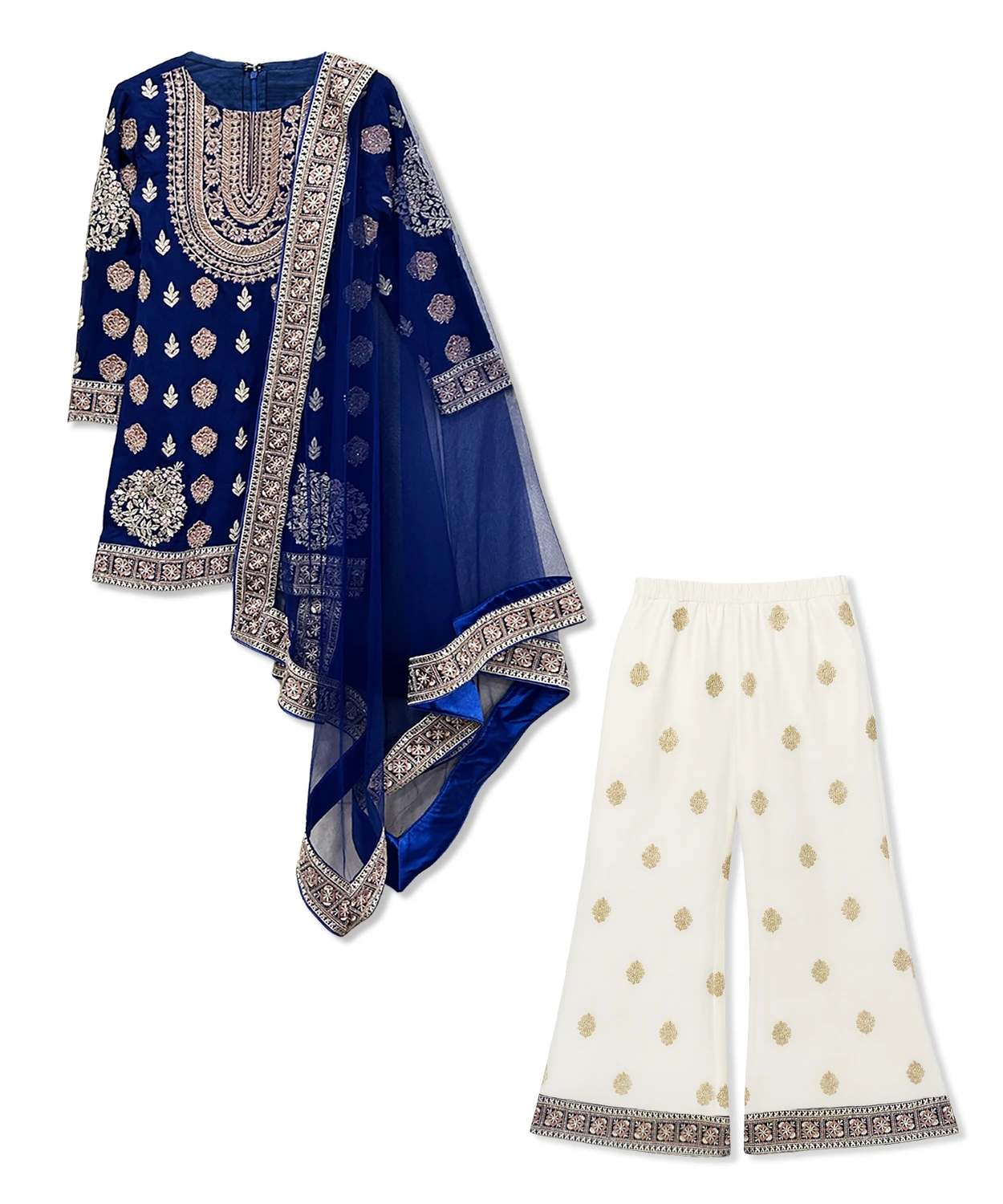 Hand Work Embroidery Palazzo Set For Girl