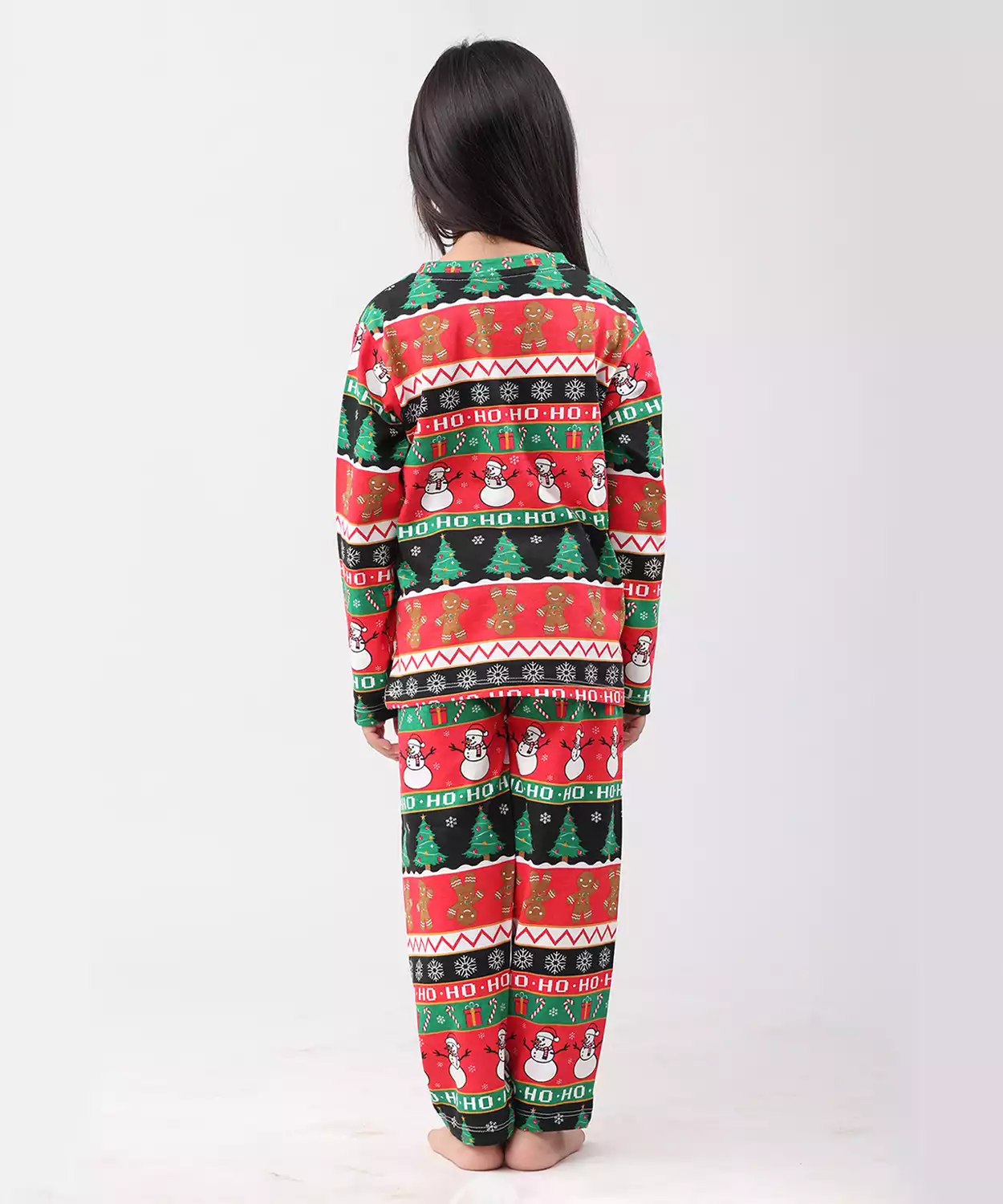 Christmas Red Girls Long Sleeve Pyjama Set - Red