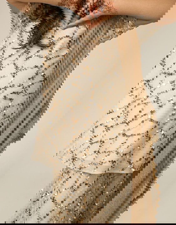 Nude Handwork Kurta With Sharara