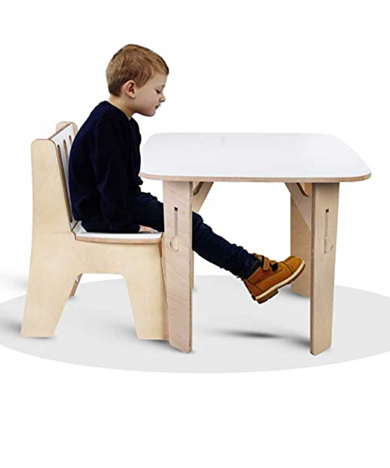 Wooden Straight Table And Chair Amber & Asher