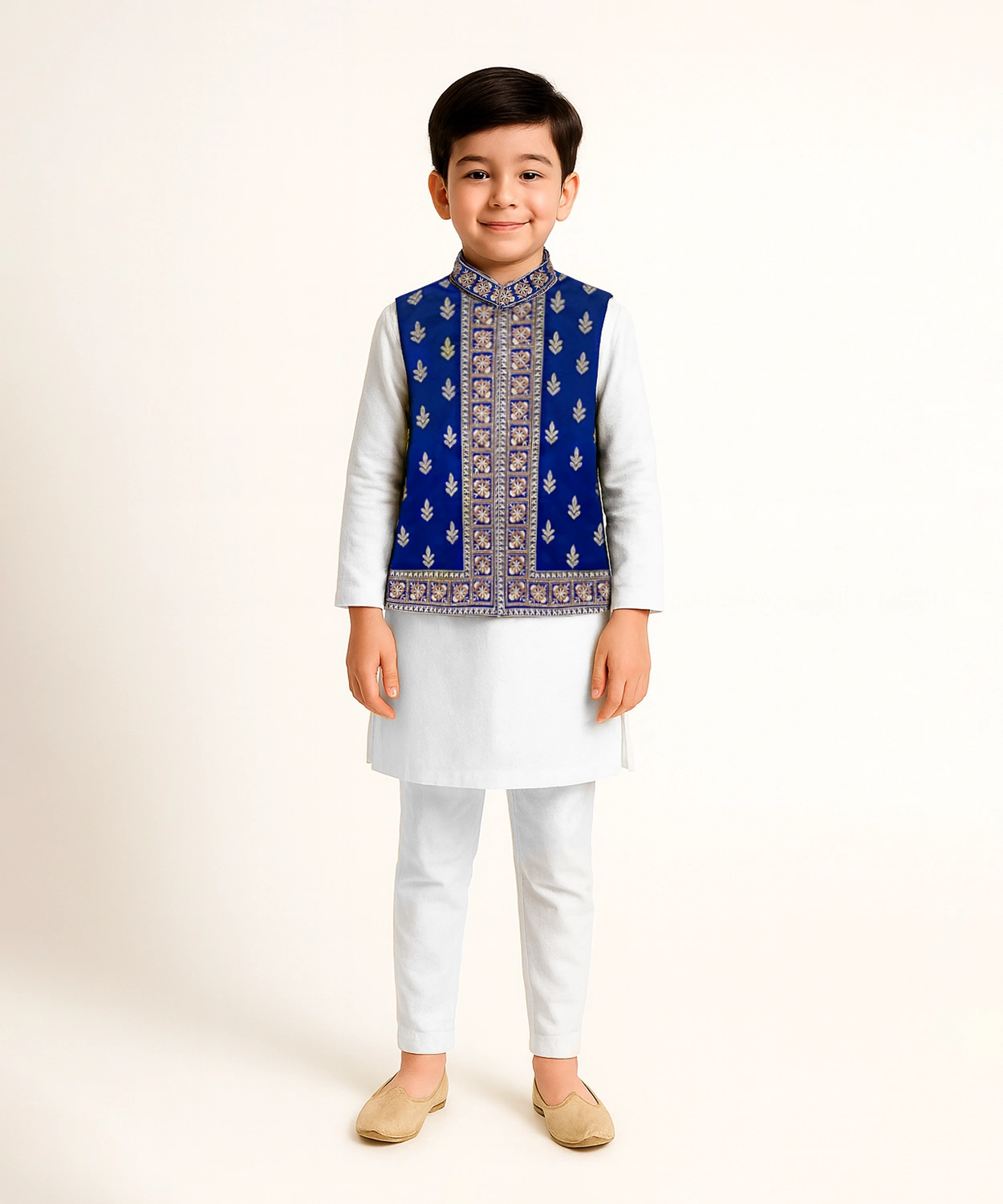 Hand Work Embroidery Bundi Set For Boy