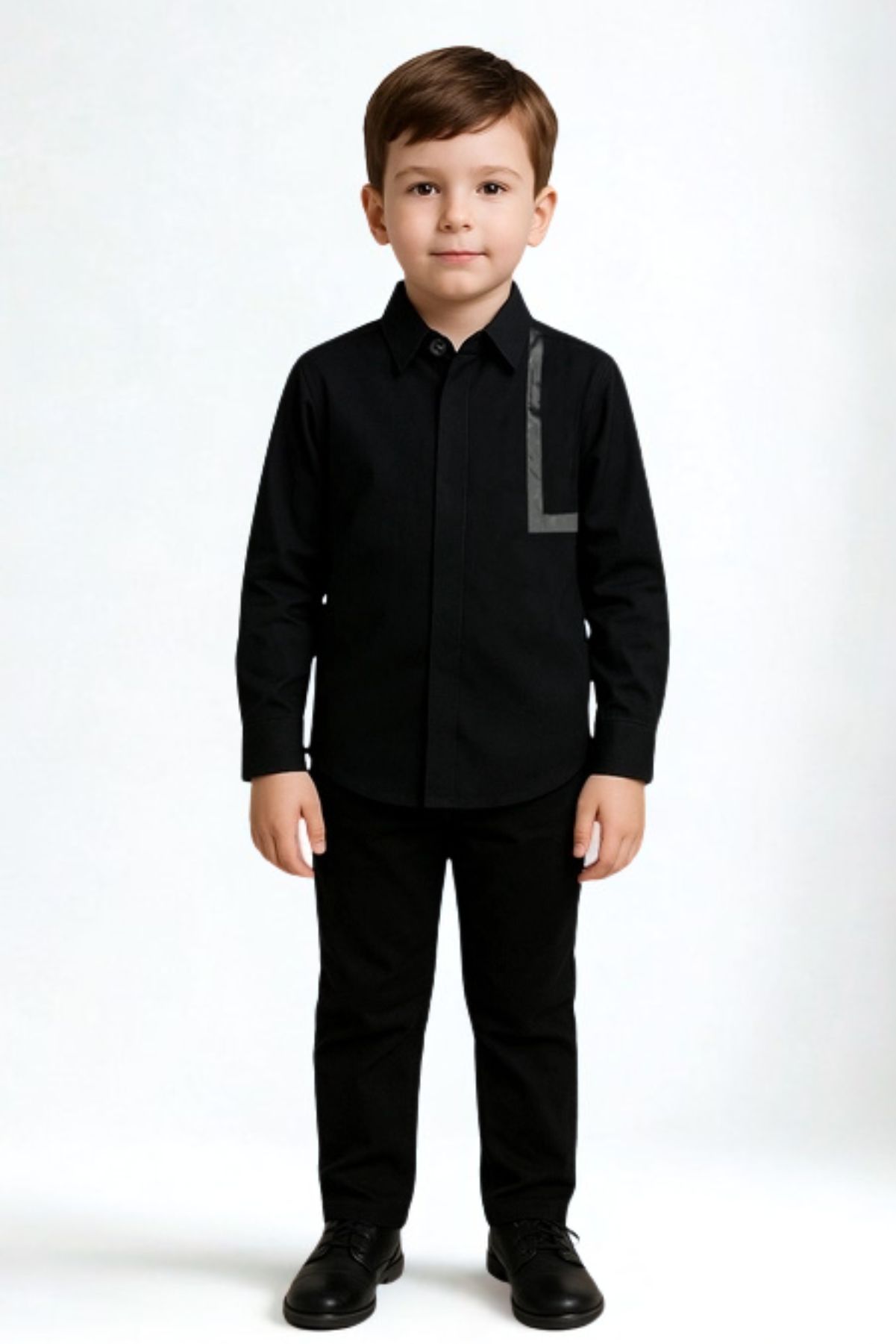 Leather Patch Shirt For Boys