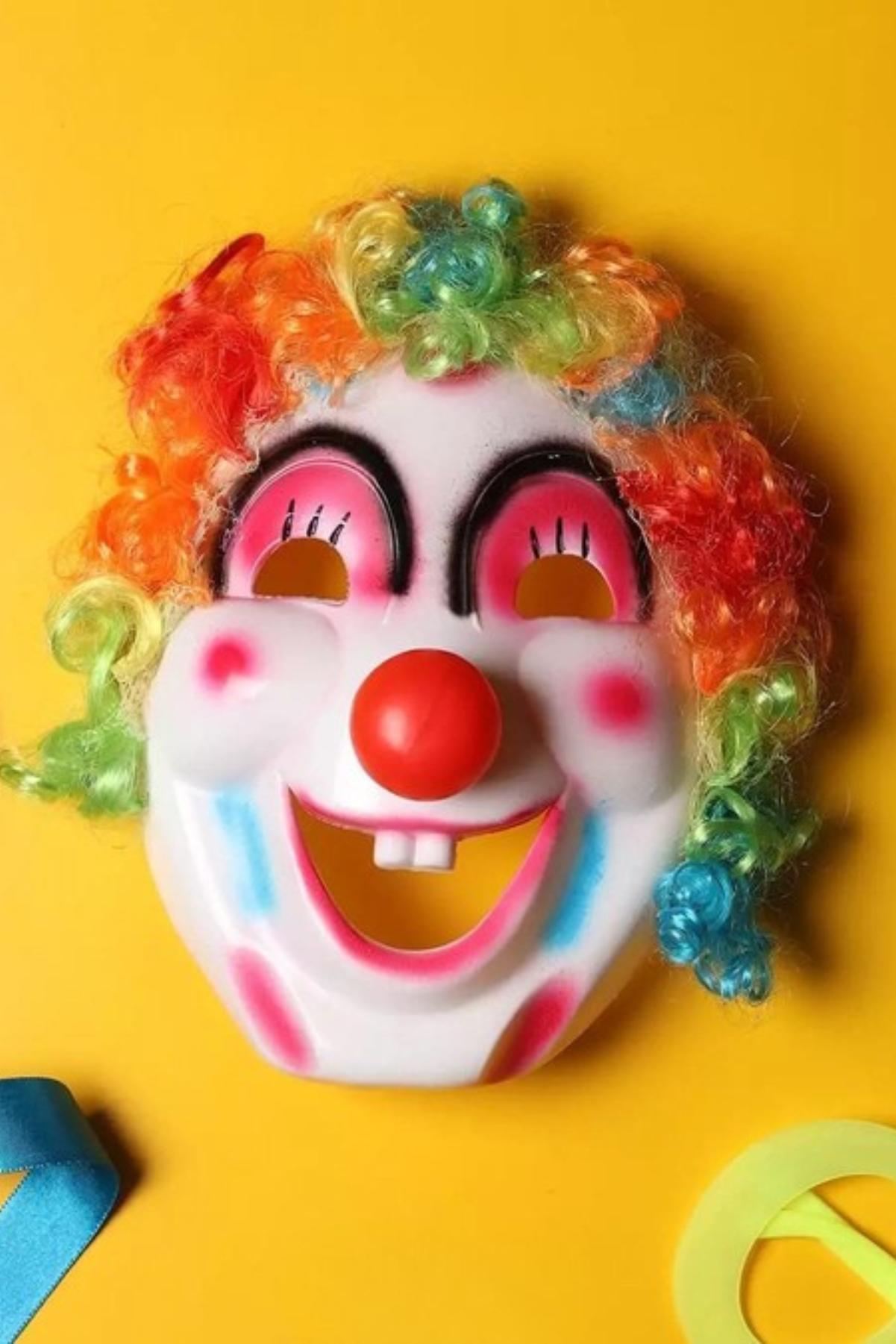 Face Protection Mask With Attached Hair